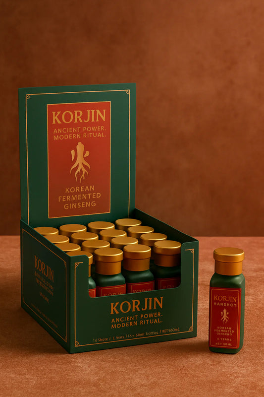 Korjin HanShot™ - Fermented Korean Red Ginseng Shot (50mL) | Clean Energy, Focus, Adaptogens